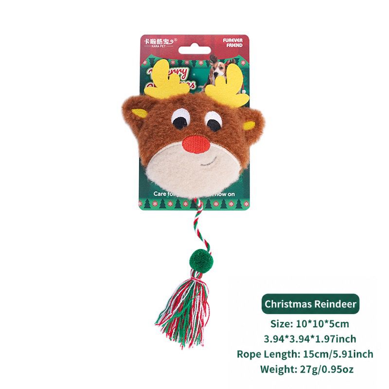 Delightful Christmas Catnip Cat Toys Set with Crinkle Sound – Soft Plush Biting and Kicking Playmates for Your Feline, Perfect Holiday Gift to Keep Indoor Cats Entertained and Self-Amusing (Christmas Reindeer)