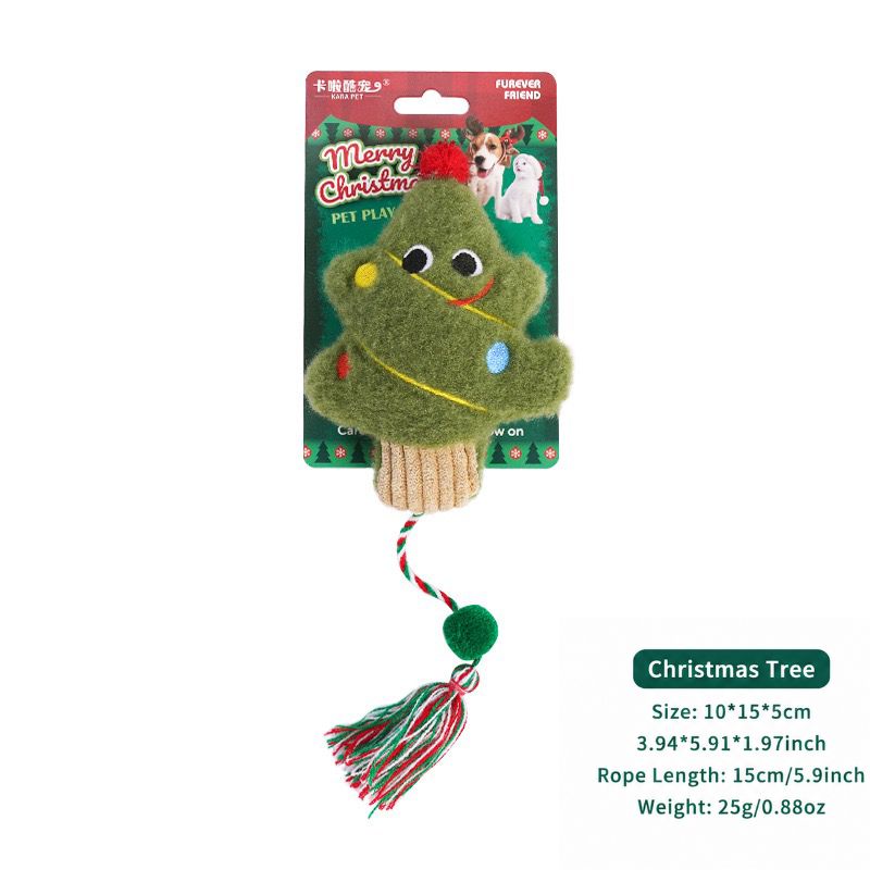 Delightful Christmas Catnip Cat Toys Set with Crinkle Sound – Soft Plush Biting and Kicking Playmates for Your Feline, Perfect Holiday Gift to Keep Indoor Cats Entertained and Self-Amusing (Christmas Tree)