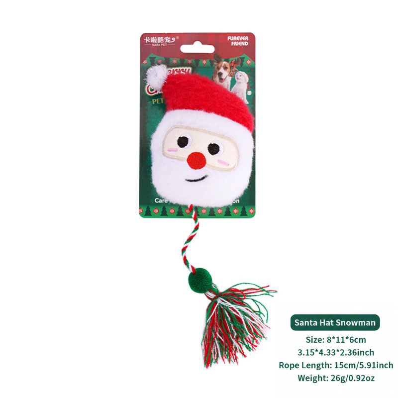 Delightful Christmas Catnip Cat Toys Set with Crinkle Sound – Soft Plush Biting and Kicking Playmates for Your Feline, Perfect Holiday Gift to Keep Indoor Cats Entertained and Self-Amusing (Santa Hat Snowman)