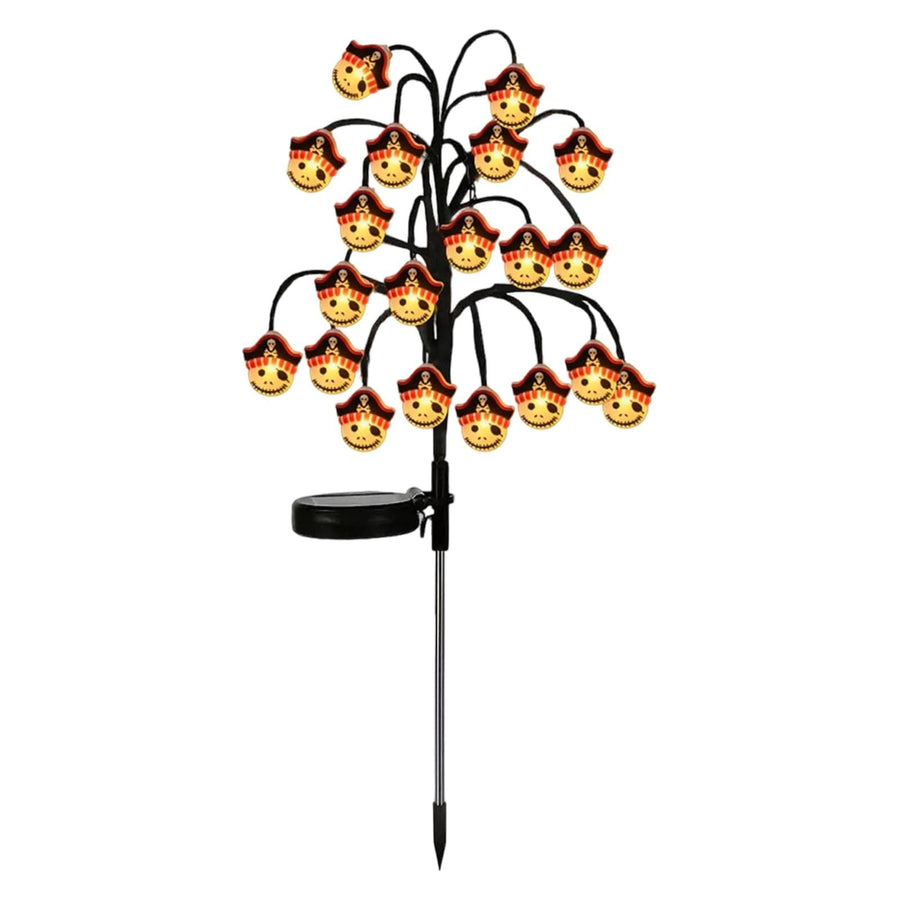 Bring Eerie Charm to Your Outdoor Space with Solar-Powered Halloween Stake Lights – Pumpkin, Skull, Spider & Pirate Motifs, 20 LED, Auto On/Off, Perfect for Garden Paths (Pirate Captain, 1PCS)