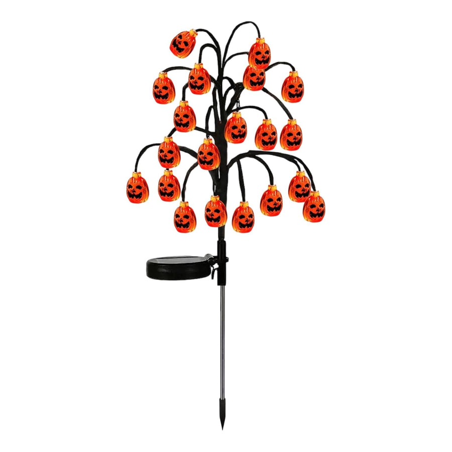 Bring Eerie Charm to Your Outdoor Space with Solar-Powered Halloween Stake Lights – Pumpkin, Skull, Spider & Pirate Motifs, 20 LED, Auto On/Off, Perfect for Garden Paths (Mini Injection Pumpkin, 2PCS)