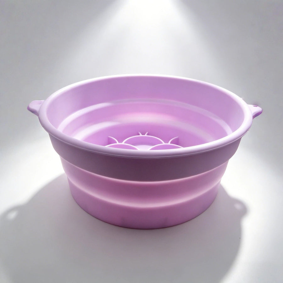 Rejuvenating Facial Ice Bath Bowl, Foldable Silicone Ice Water Basin for At-Home Spa Skincare, Portable Fish-Scale Textured Cold Plunge for Face to Soothe, Depuff, and Refresh Your Glow Anytime, Anywhere (Purple)