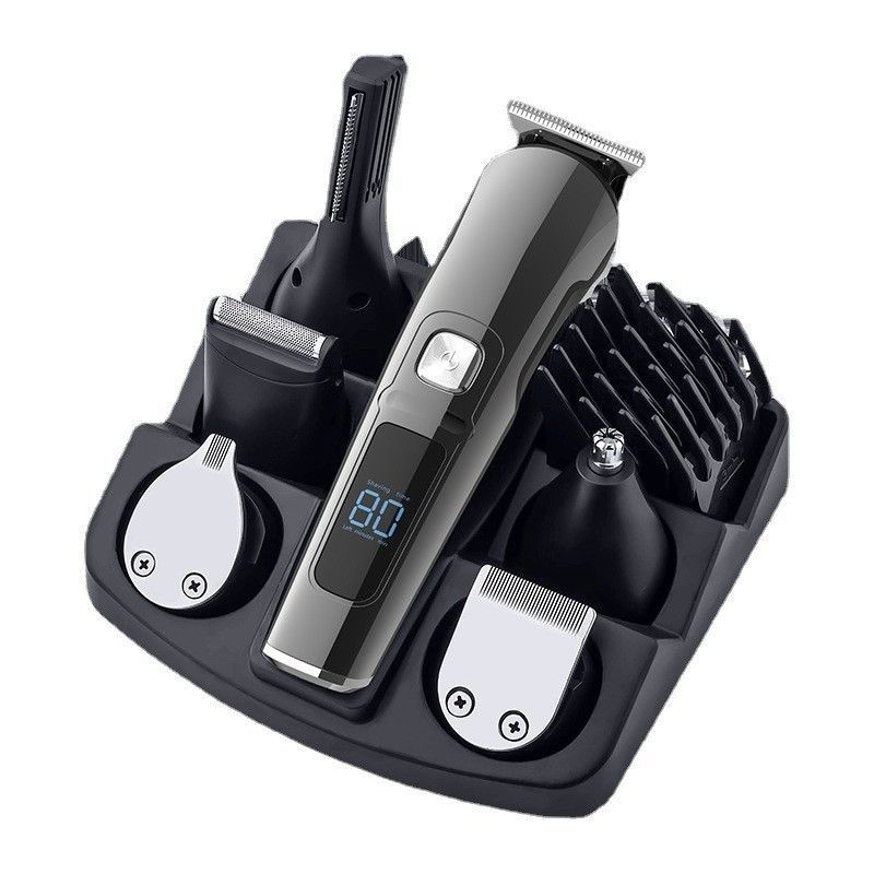 Waterproof Electric Shaver Men'S Hair Trimmer Multifunctional Hair Clipper Nose - Black - Size L