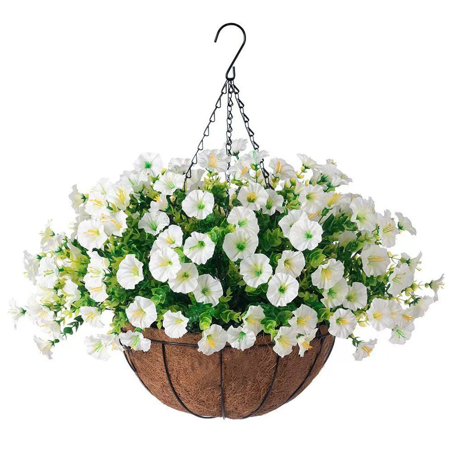 Artificial Petunia Hanging Flower Arrangement Red White Blue Flowers Outdoor - Multi-color - Size 3