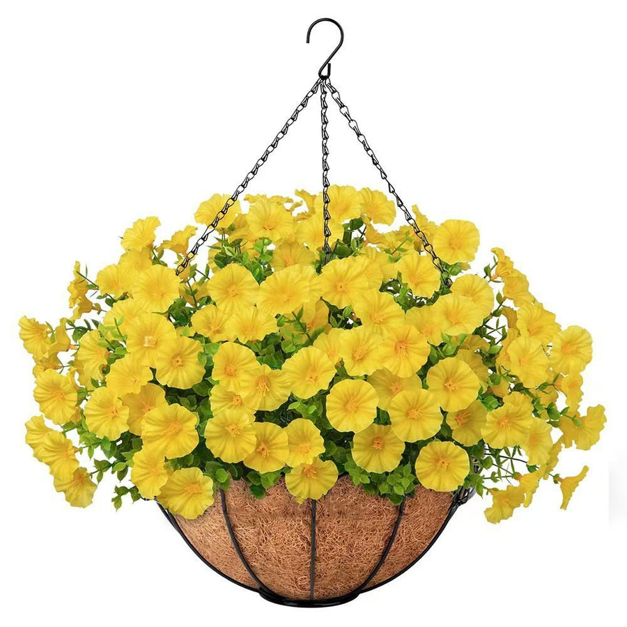 Artificial Petunia Hanging Flower Arrangement Red White Blue Flowers Outdoor - Multi-color - Size 4