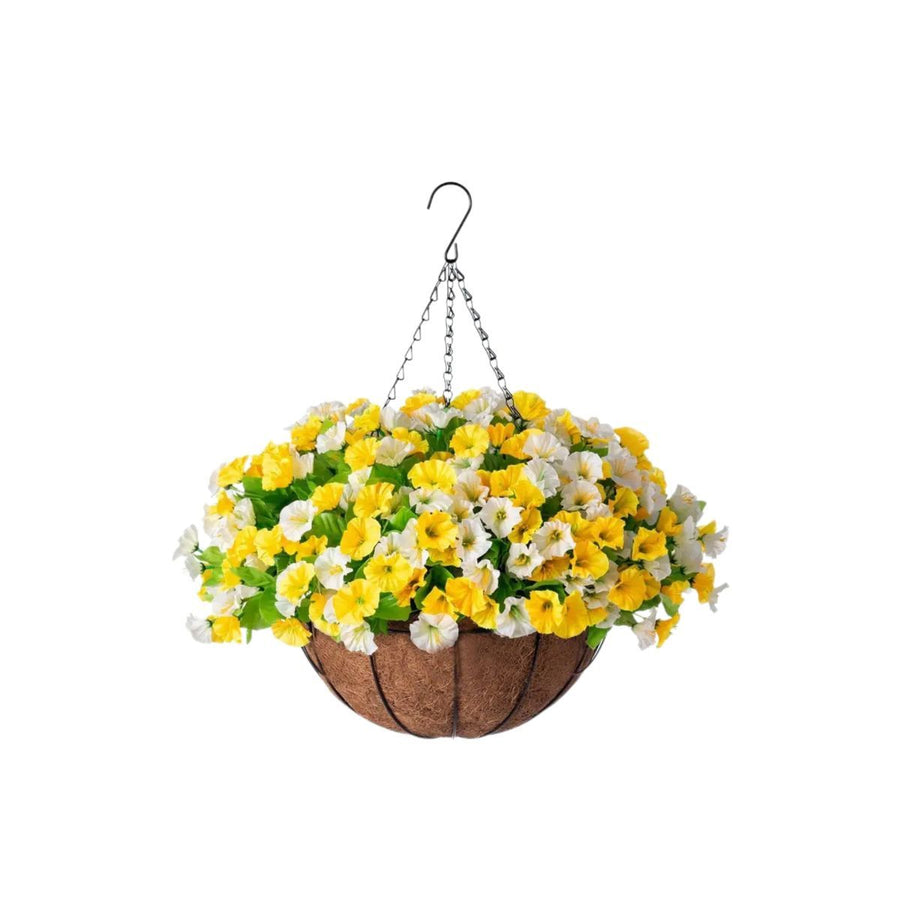 Artificial Petunia Hanging Flower Arrangement Red White Blue Flowers Outdoor - Multi-color - Size 6