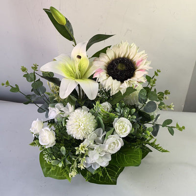 Artificial Flower Arrangement Fake Lilies And Roses Home Decor Accents Garden - Multi-color - Size 18