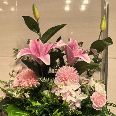 Artificial Flower Arrangement Fake Lilies And Roses Home Decor Accents Garden - Multi-color - Size 28