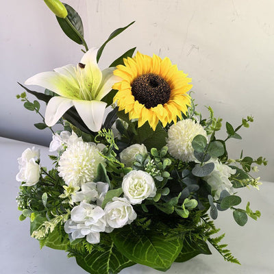 Artificial Flower Arrangement Fake Lilies And Roses Home Decor Accents Garden - Multi-color - Size 37