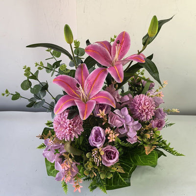 Artificial Flower Arrangement Fake Lilies And Roses Home Decor Accents Garden - Multi-color - Size 38