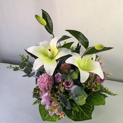 Artificial Lily Floral Arrangement Home Decor Garden Decor Australian Home - Multi-color - Size 2