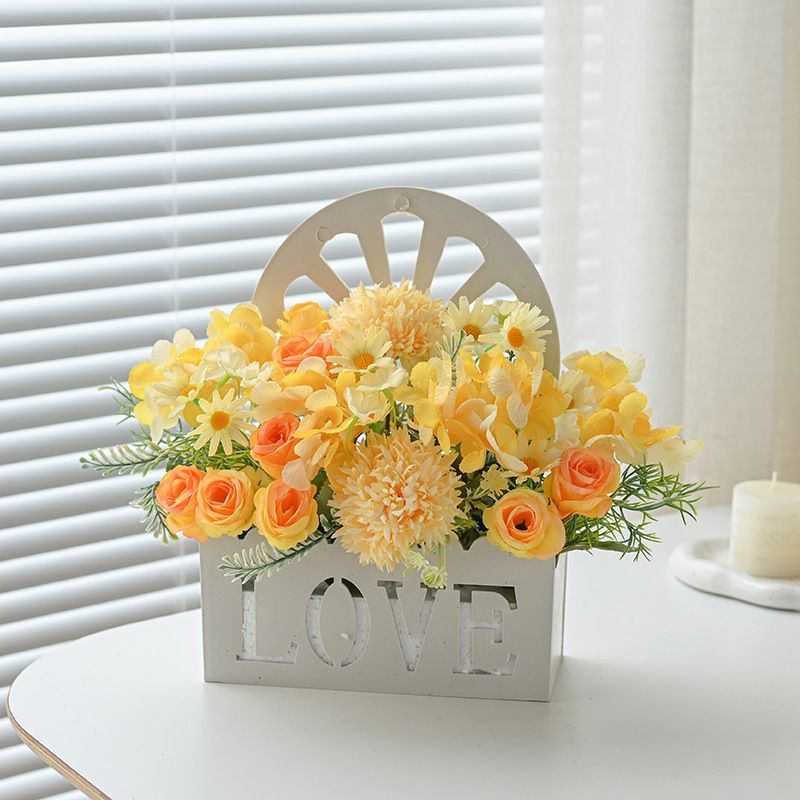 Artificial Sunflowers Wall Hanging Flowers Simulation Flower Basket Living Room - Multi-color - Size 5