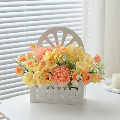 Artificial Sunflowers Wall Hanging Flowers Simulation Flower Basket Living Room - Multi-color - Size 6
