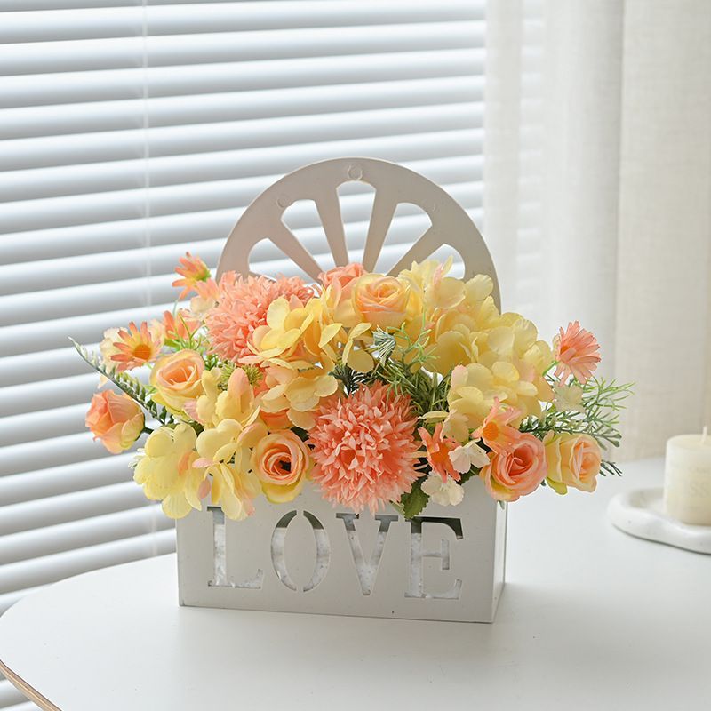 Artificial Sunflowers Wall Hanging Flowers Simulation Flower Basket Living Room - Multi-color - Size 6
