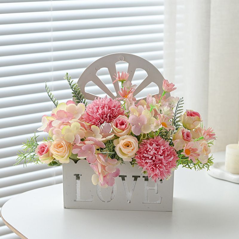 Artificial Sunflowers Wall Hanging Flowers Simulation Flower Basket Living Room - Multi-color - Size 7