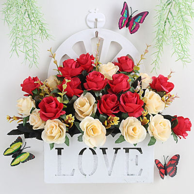 Artificial Sunflowers Wall Hanging Flowers Simulation Flower Basket Living Room - Multi-color - Size 8