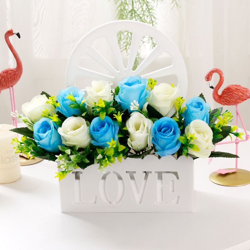 Artificial Sunflowers Wall Hanging Flowers Simulation Flower Basket Living Room - Multi-color - Size 13