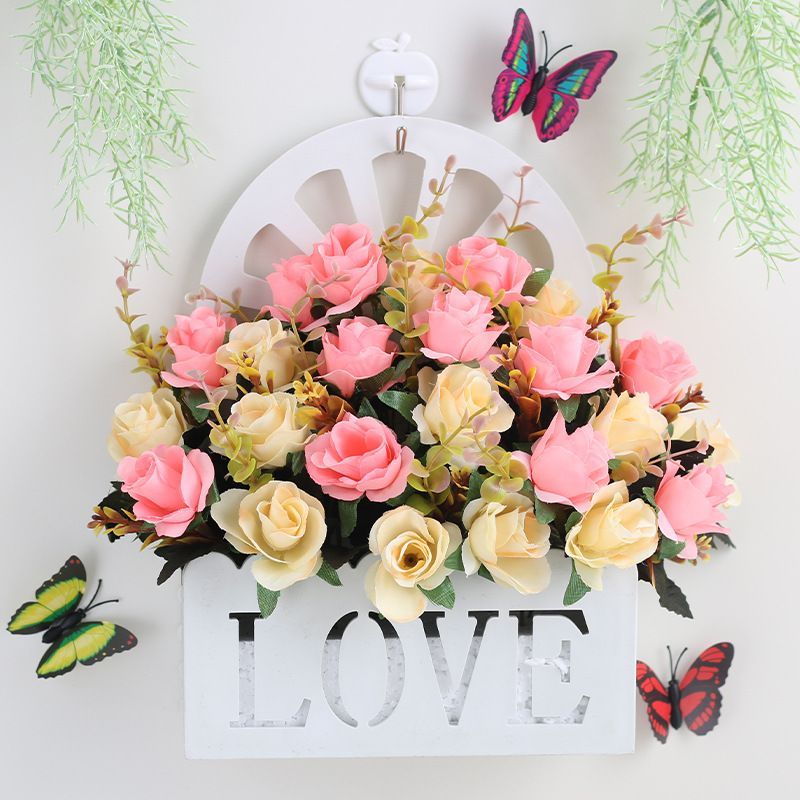 Artificial Sunflowers Wall Hanging Flowers Simulation Flower Basket Living Room - Multi-color - Size 20