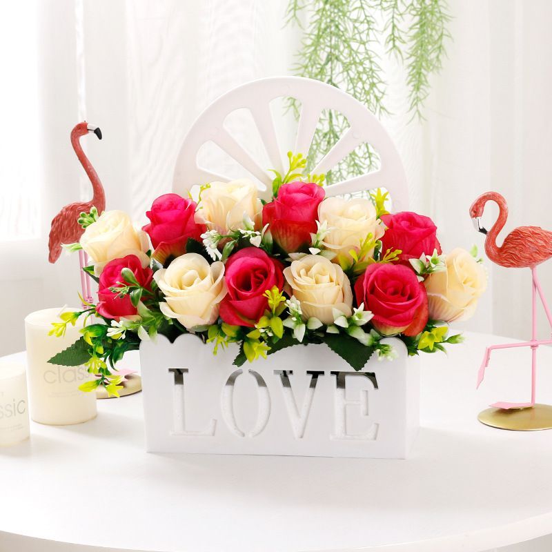 Artificial Sunflowers Wall Hanging Flowers Simulation Flower Basket Living Room - Multi-color - Size 9