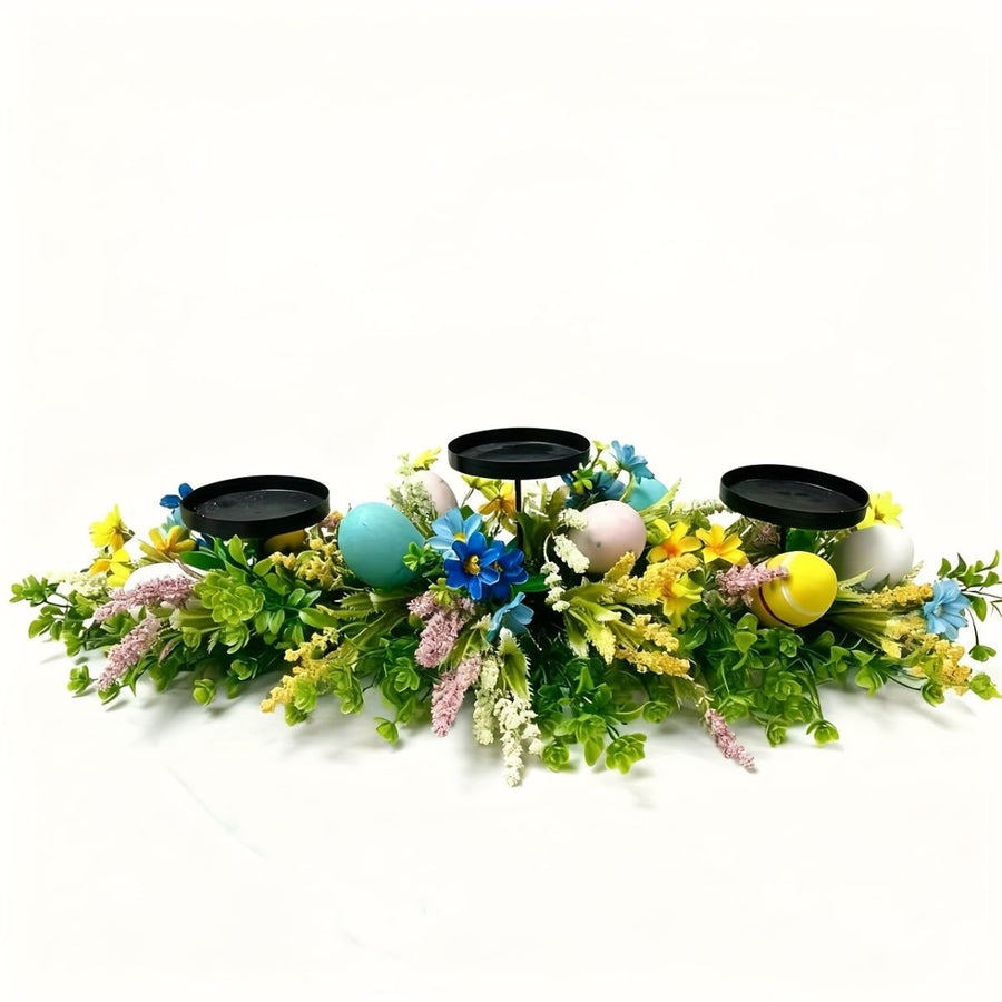 Artificial Flower Centerpiece Candle Holder Lavender Decor Eucalyptus - Green - Size 40-23