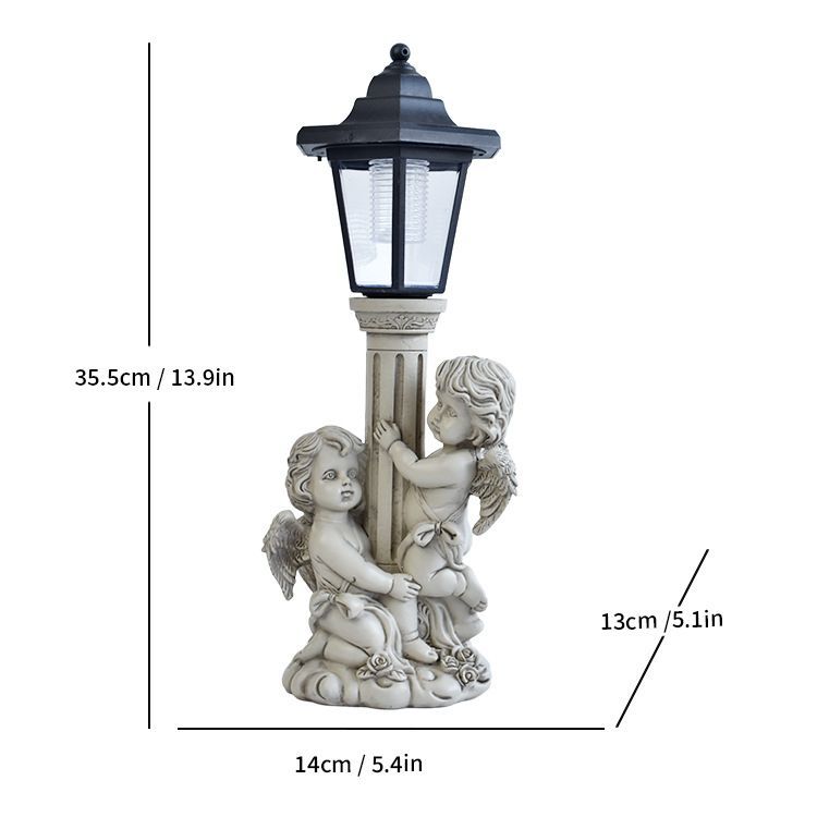 Resin Hummingbird Solar Lamp Outdoor Garden Sculpture Couple Hummingbird - Multi-color - Size 32