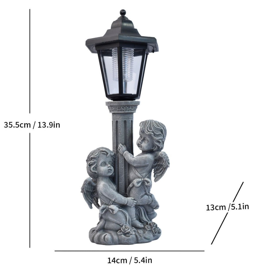 Resin Hummingbird Solar Lamp Outdoor Garden Sculpture Couple Hummingbird - Multi-color - Size 35