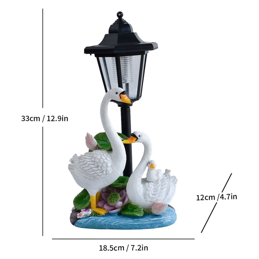 Resin Hummingbird Solar Lamp Outdoor Garden Sculpture Couple Hummingbird - Multi-color - Size 39