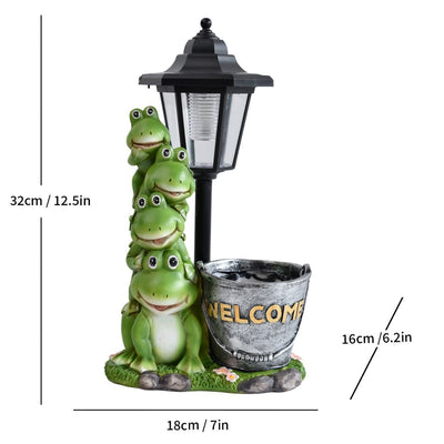 Resin Hummingbird Solar Lamp Outdoor Garden Sculpture Couple Hummingbird - Multi-color - Size 41