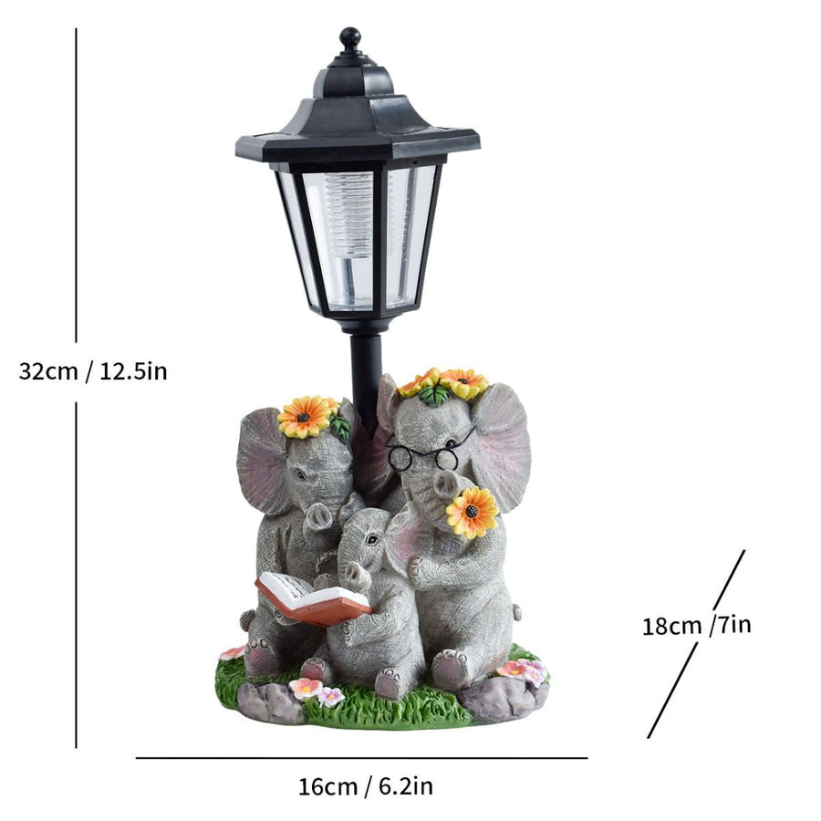Resin Hummingbird Solar Lamp Outdoor Garden Sculpture Couple Hummingbird - Multi-color - Size 42