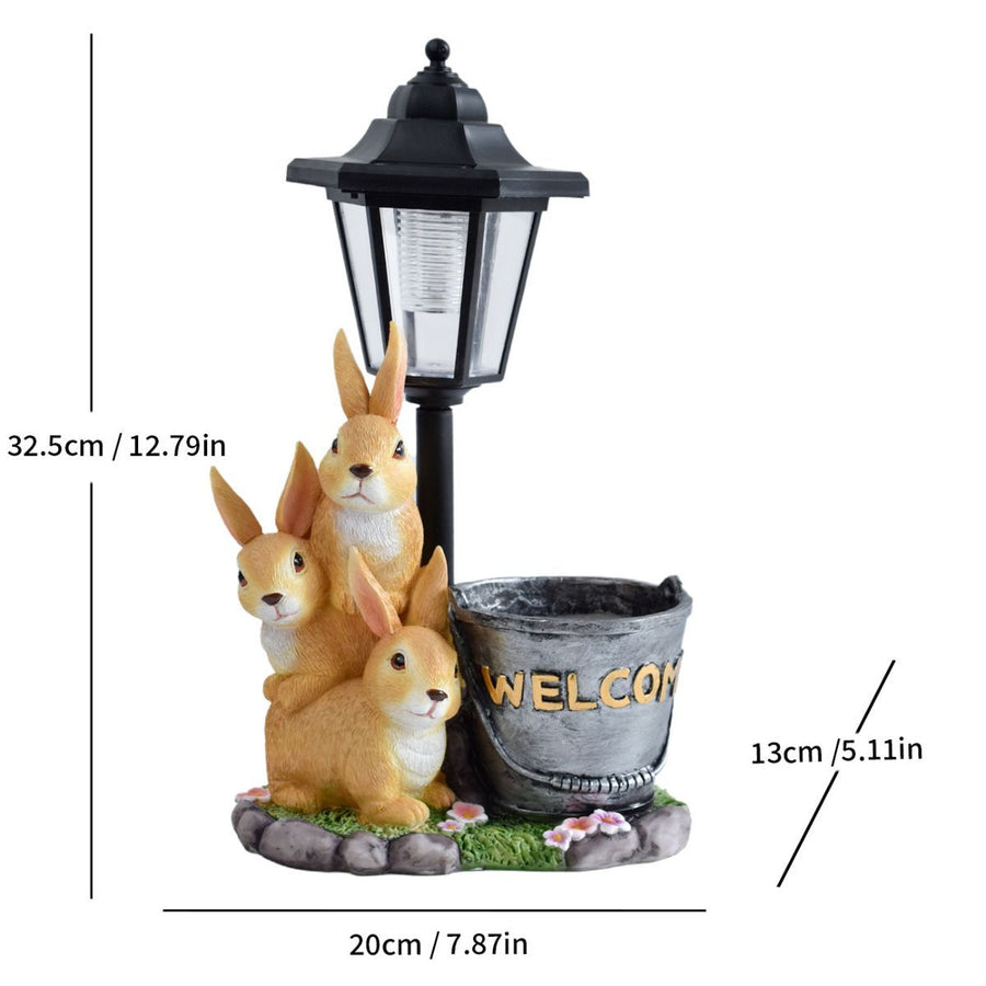 Resin Hummingbird Solar Lamp Outdoor Garden Sculpture Couple Hummingbird - Multi-color - Size 43