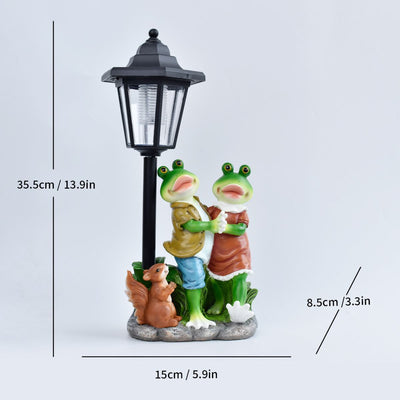 Resin Hummingbird Solar Lamp Outdoor Garden Sculpture Couple Hummingbird - Multi-color - Size 46