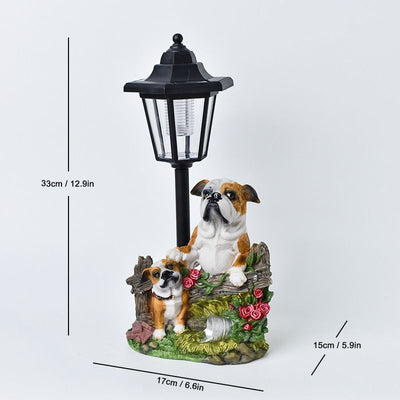 Resin Couple Goose Solar-Powered Outdoor Lamp Garden Sculpture Outdoor Decor - Multi-color - Size 2