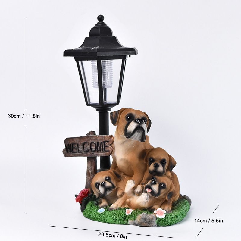 Resin Hummingbird Solar Lamp Outdoor Garden Sculpture Couple Hummingbird - Multi-color - Size 13