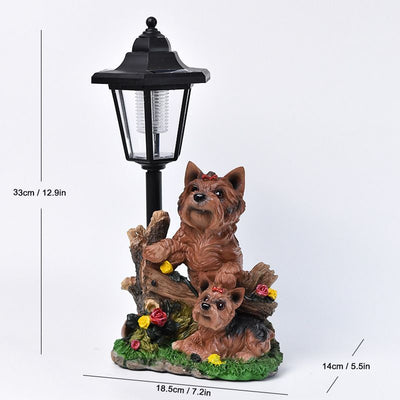 Resin Hummingbird Solar Lamp Outdoor Garden Sculpture Couple Hummingbird - Multi-color - Size 14