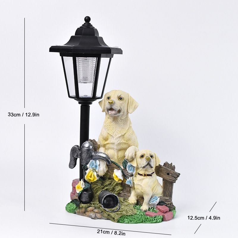 Resin Hummingbird Solar Lamp Outdoor Garden Sculpture Couple Hummingbird - Multi-color - Size 15