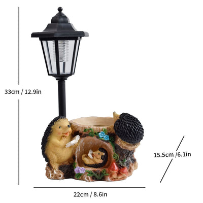 Resin Hummingbird Solar Lamp Outdoor Garden Sculpture Couple Hummingbird - Multi-color - Size 16