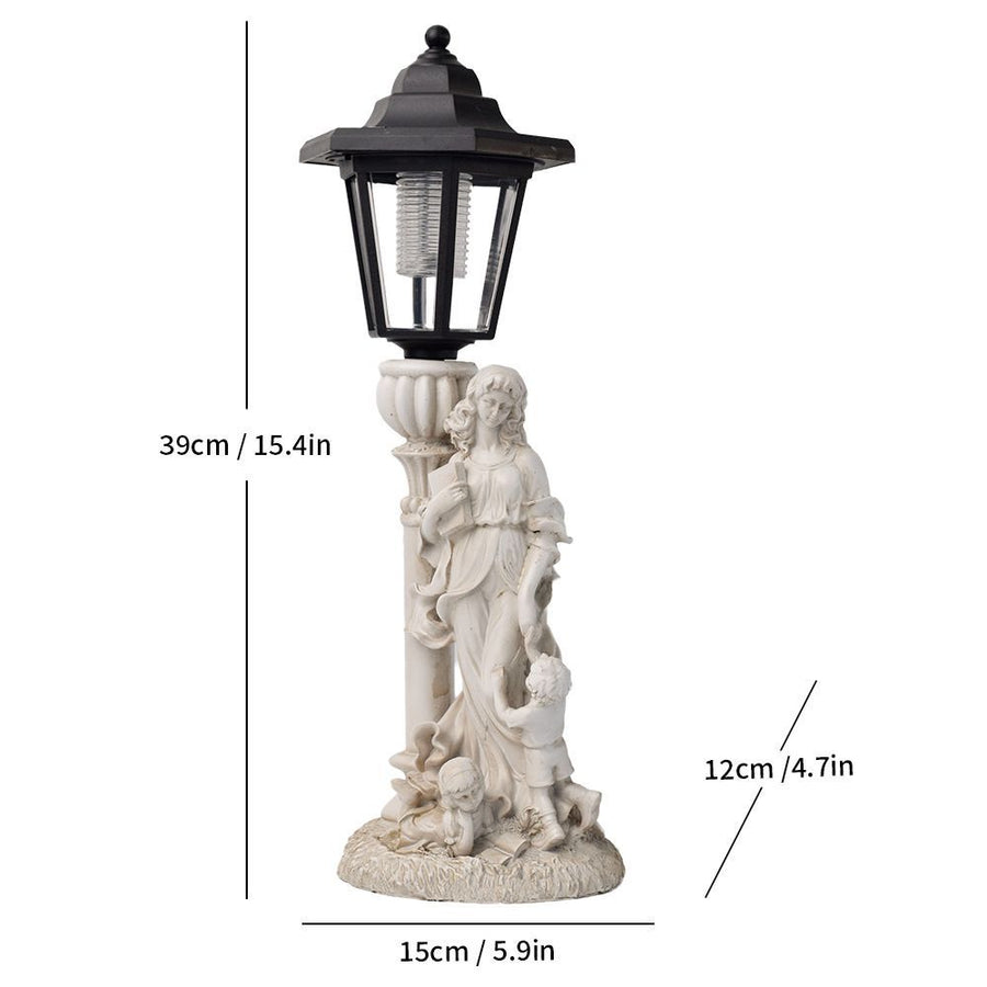 Resin Hummingbird Solar Lamp Outdoor Garden Sculpture Couple Hummingbird - Multi-color - Size 17