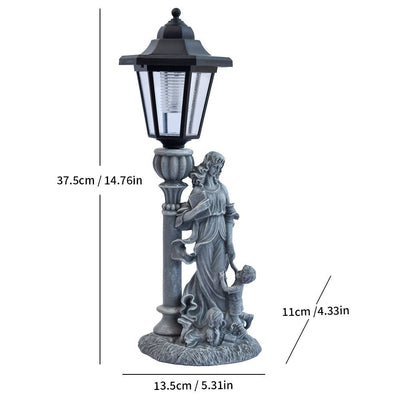 Resin Hummingbird Solar Lamp Outdoor Garden Sculpture Couple Hummingbird - Multi-color - Size 20