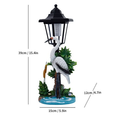 Resin Hummingbird Solar Lamp Outdoor Garden Sculpture Couple Hummingbird - Multi-color - Size 21
