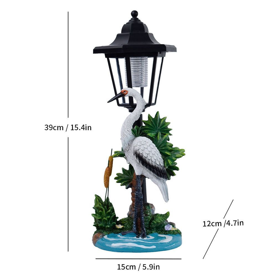 Resin Hummingbird Solar Lamp Outdoor Garden Sculpture Couple Hummingbird - Multi-color - Size 21