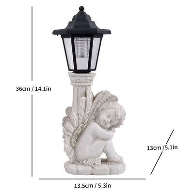 Resin Hummingbird Solar Lamp Outdoor Garden Sculpture Couple Hummingbird - Multi-color - Size 24