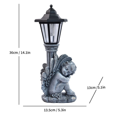 Resin Hummingbird Solar Lamp Outdoor Garden Sculpture Couple Hummingbird - Multi-color - Size 27
