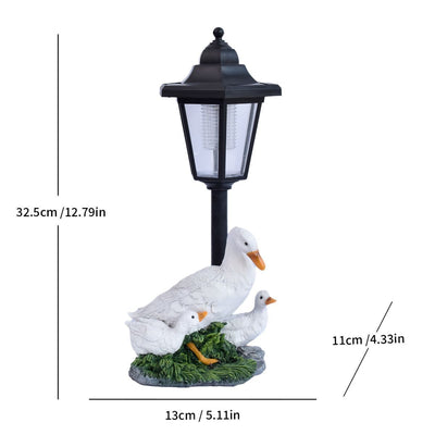 Resin Hummingbird Solar Lamp Outdoor Garden Sculpture Couple Hummingbird - Multi-color - Size 48