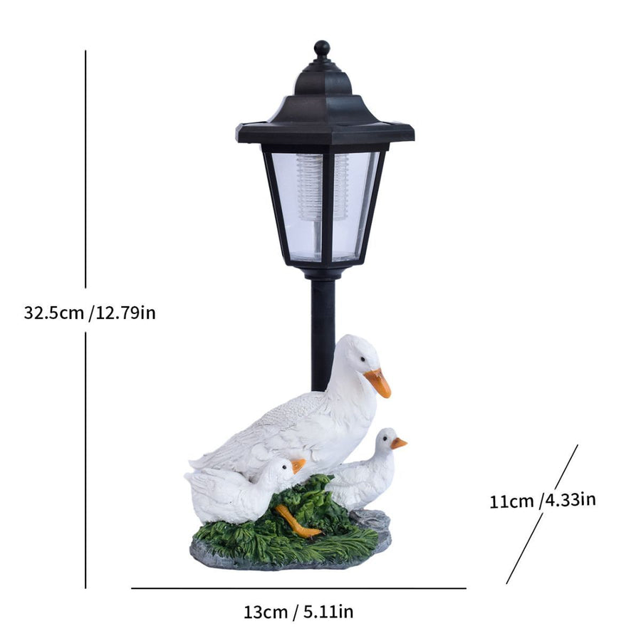 Resin Hummingbird Solar Lamp Outdoor Garden Sculpture Couple Hummingbird - Multi-color - Size 48