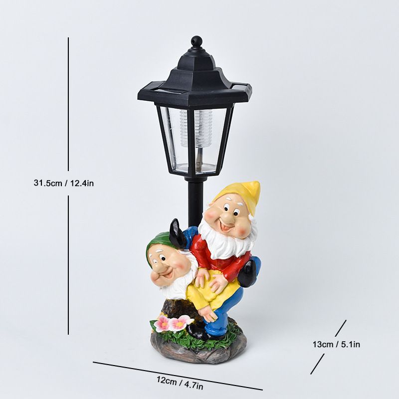 Resin Hummingbird Solar Lamp Outdoor Garden Sculpture Couple Hummingbird - Multi-color - Size 49