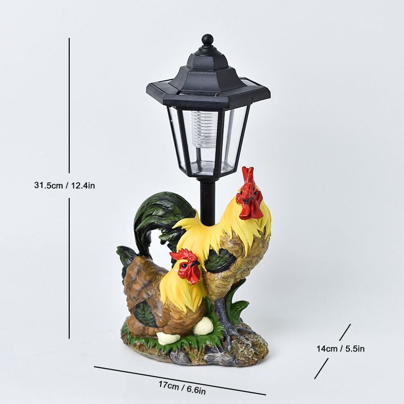 Resin Hummingbird Solar Lamp Outdoor Garden Sculpture Couple Hummingbird - Multi-color - Size 50