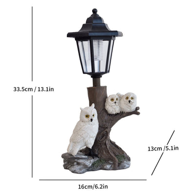 Resin Hummingbird Solar Lamp Outdoor Garden Sculpture Couple Hummingbird - Multi-color - Size 52