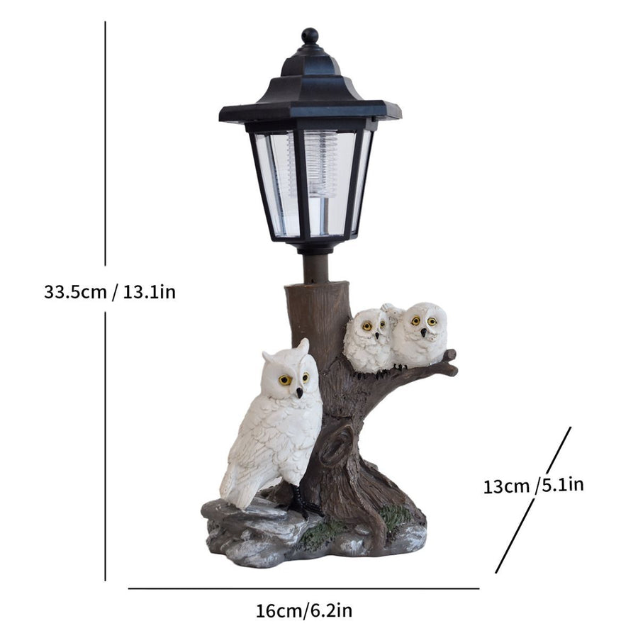 Resin Hummingbird Solar Lamp Outdoor Garden Sculpture Couple Hummingbird - Multi-color - Size 52