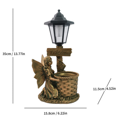 Resin Hummingbird Solar Lamp Outdoor Garden Sculpture Couple Hummingbird - Multi-color - Size 57