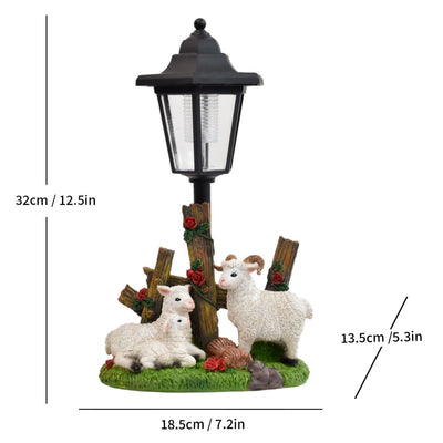 Resin Hummingbird Solar Lamp Outdoor Garden Sculpture Couple Hummingbird - Multi-color - Size 58